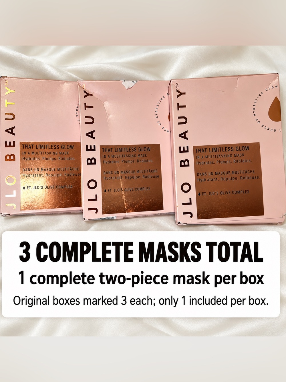JLo Beauty That Limitless Glow 3 Complete Face Masks NEW